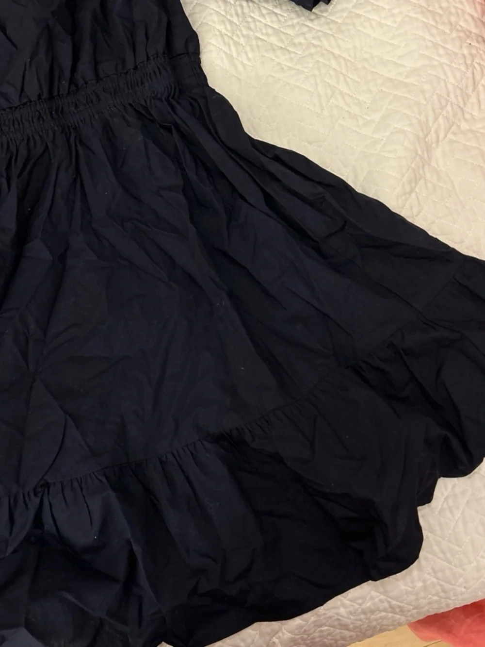 GAP Off-Shoulder navy blue Puff Sleeve Dress